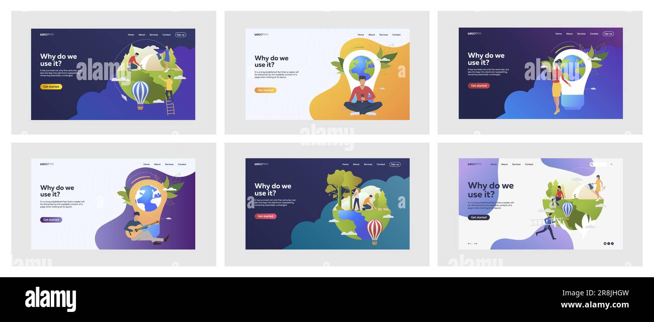 Gruppe von Menschen, die eine umweltfreundliche Welt schaffen Stock Vektor