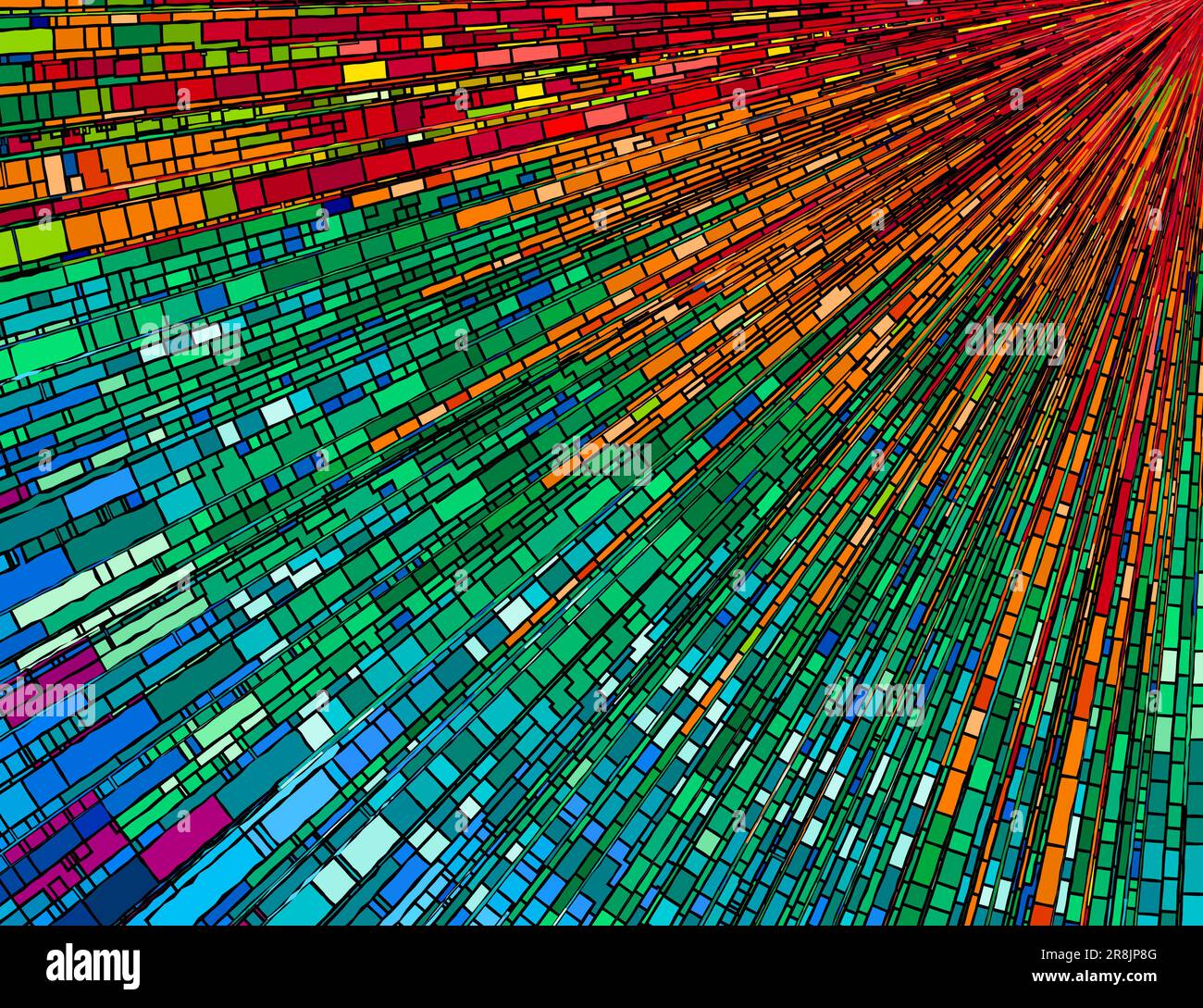 Mosaikstrahlen Hintergrund in Farben, Vektordarstellung Stock Vektor