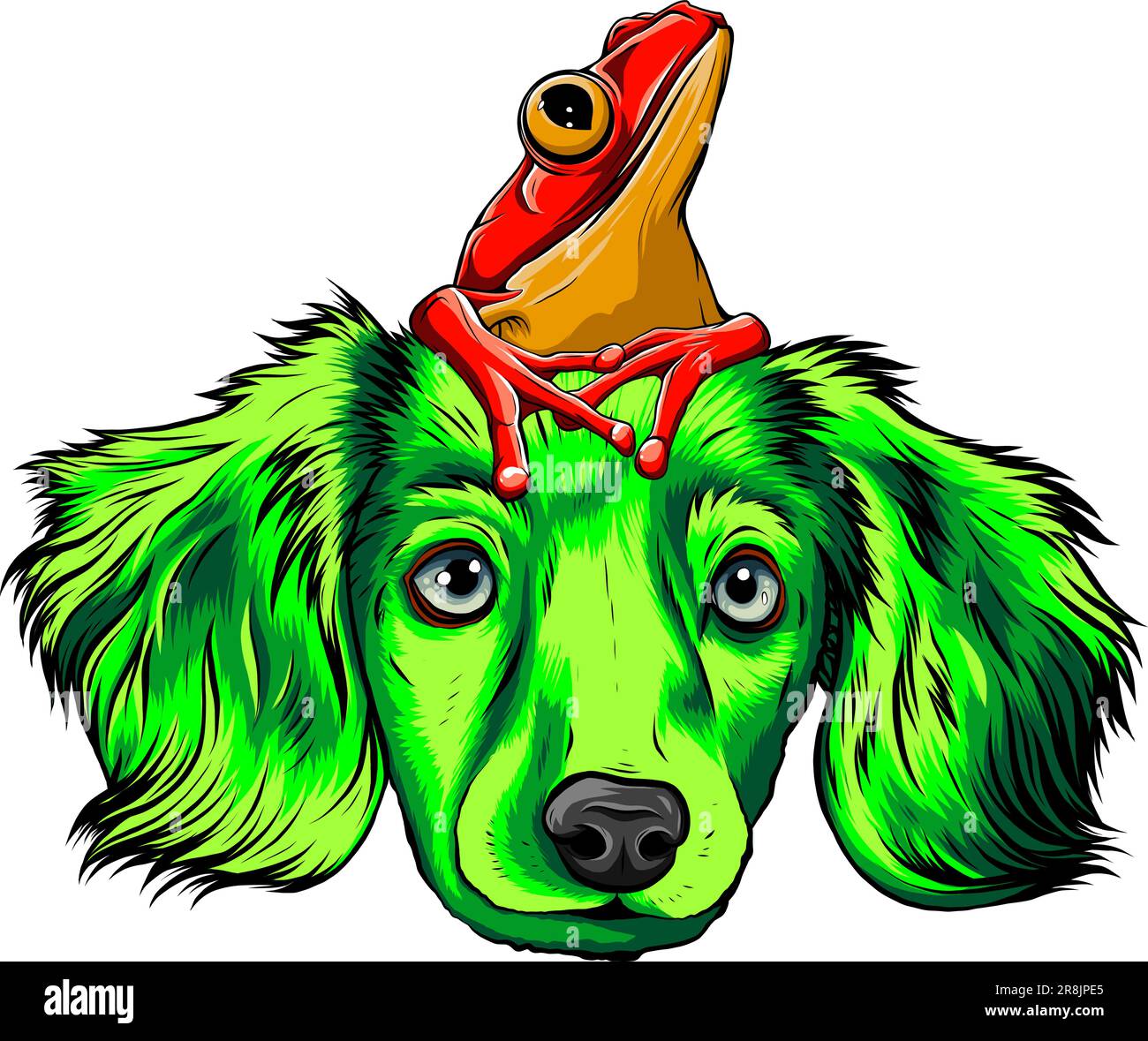 Cartoon-Design mit Hund und Frosch Stock Vektor