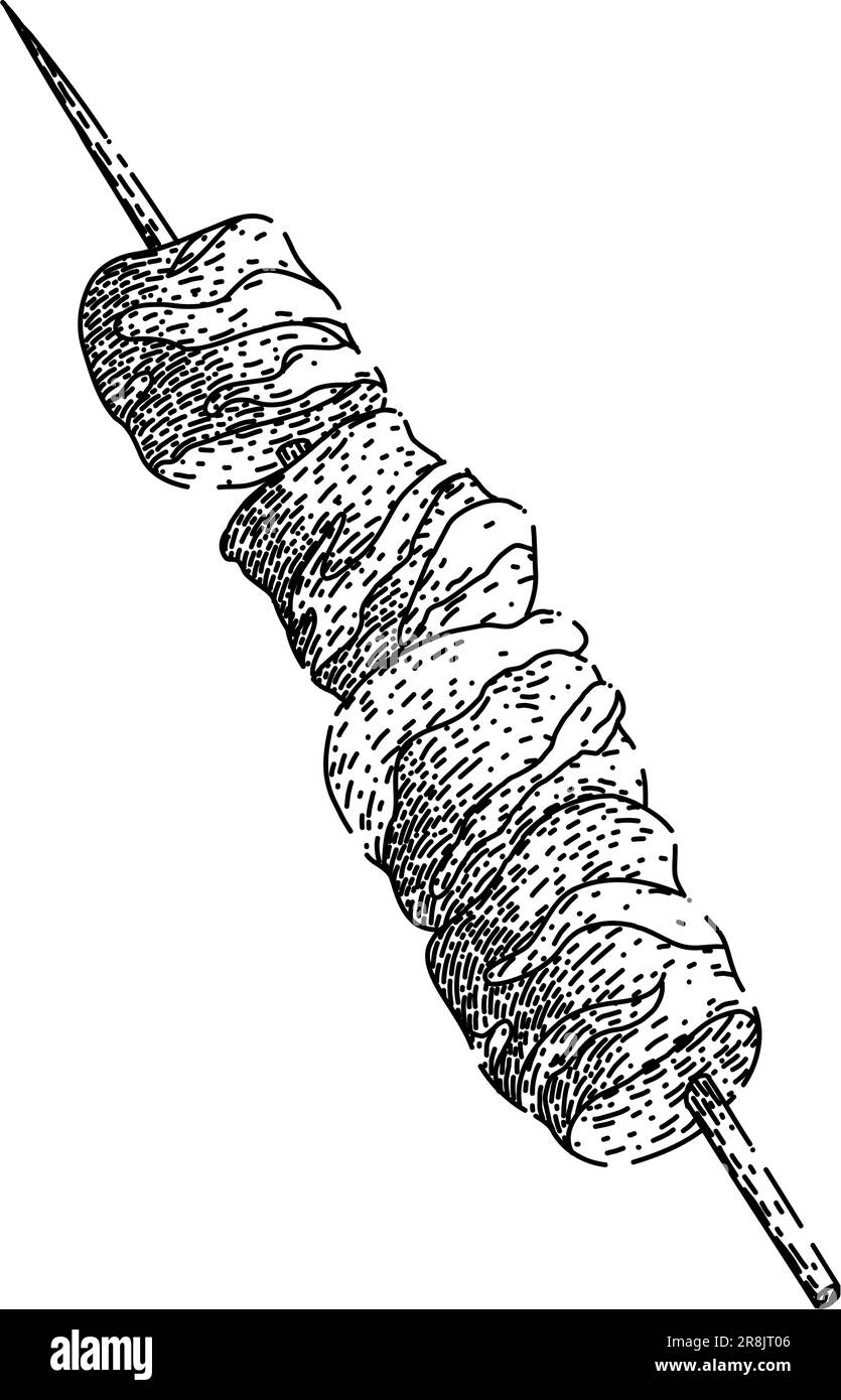 Von Hand gezeichneter Vektor mit Schweinefleisch Stock Vektor