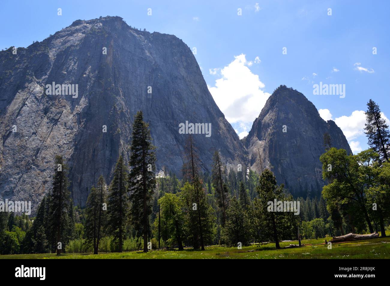 Herrliche Bergkette im Herzen des Yosemite Valley. Stockfoto