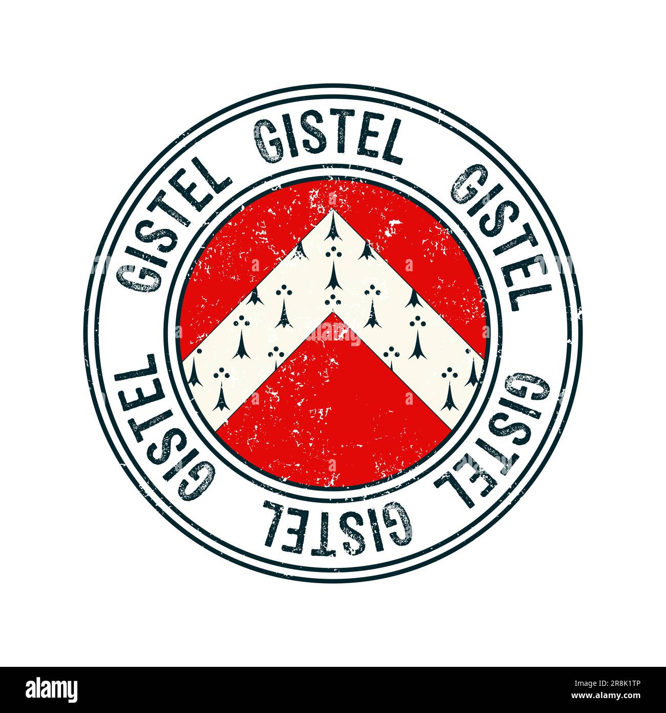 Gistel, belgischer Vektor-Grunge-Gummistempel auf weißem Hintergrund Stock Vektor