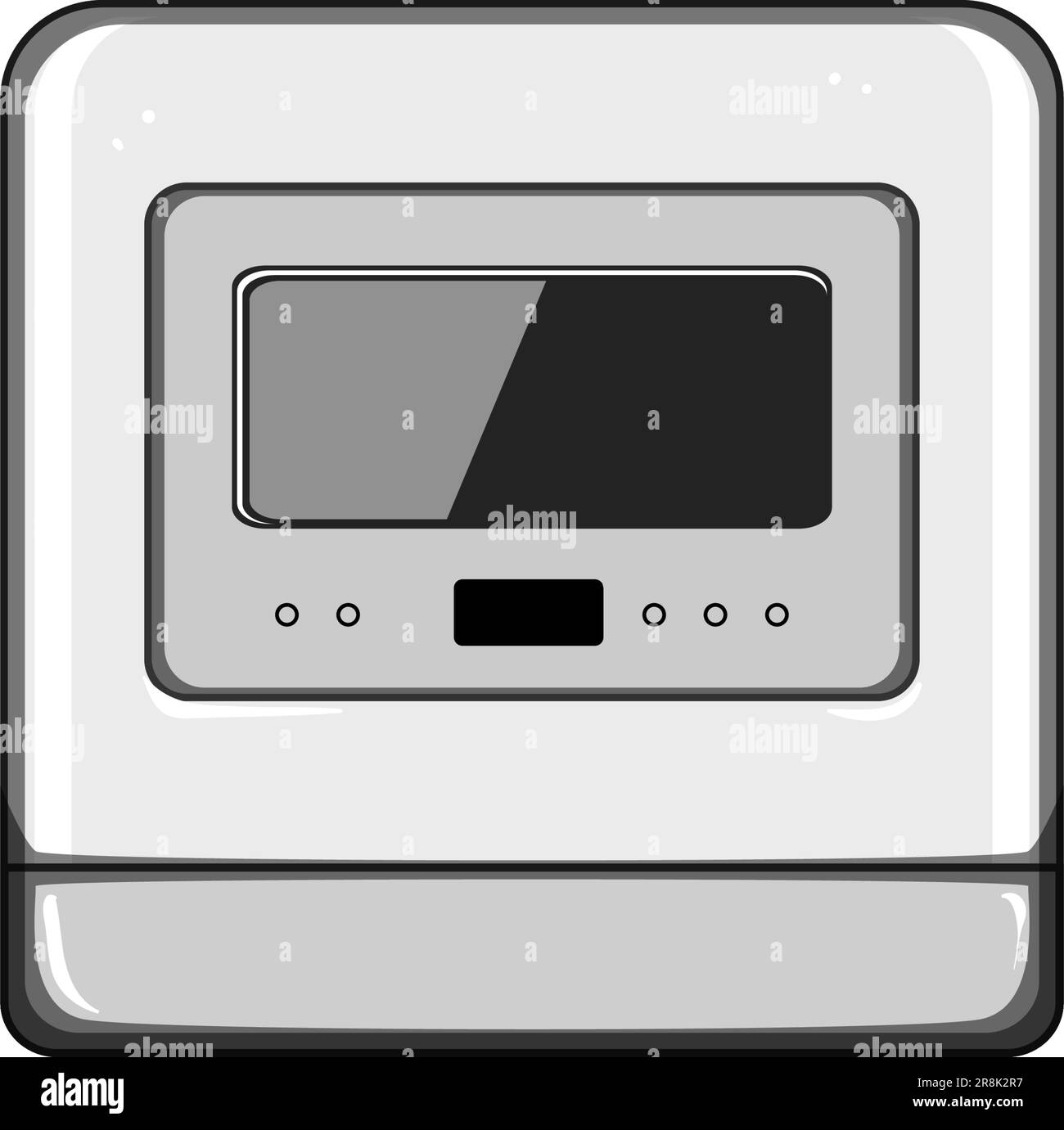 Maschinengeschirrspüler Küche Cartoon Vektordarstellung Stock Vektor