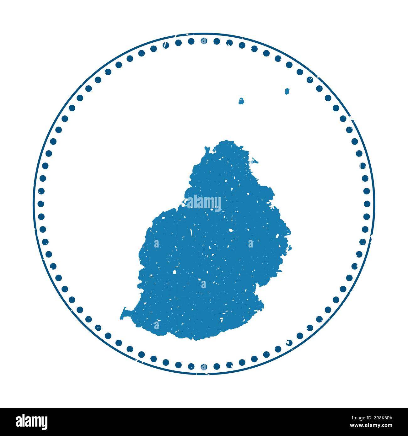 Mauritius-Aufkleber. Reisegummistempel mit Karte der Insel, Vektor-Illustration. Stock Vektor