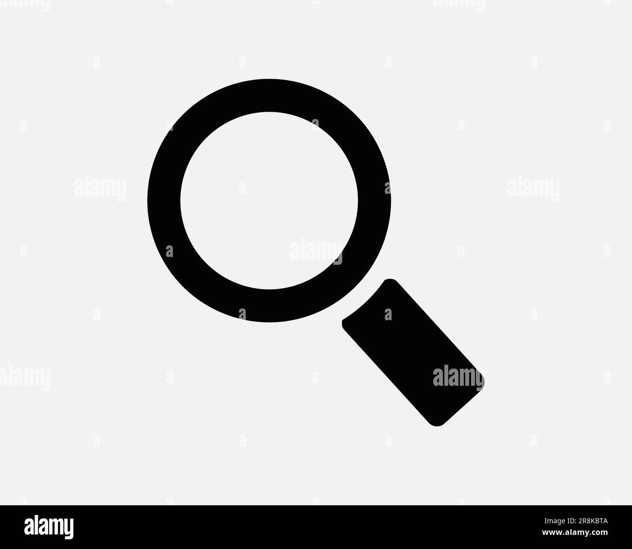 Lupensymbol. Zoom Search Lupe Lupe Lupen Look Discovery Entdecken Sie Die Fokusanalyse Forschung. Schwarzes weißes Symbol Grafik Clipart EPS-Vektor Stock Vektor