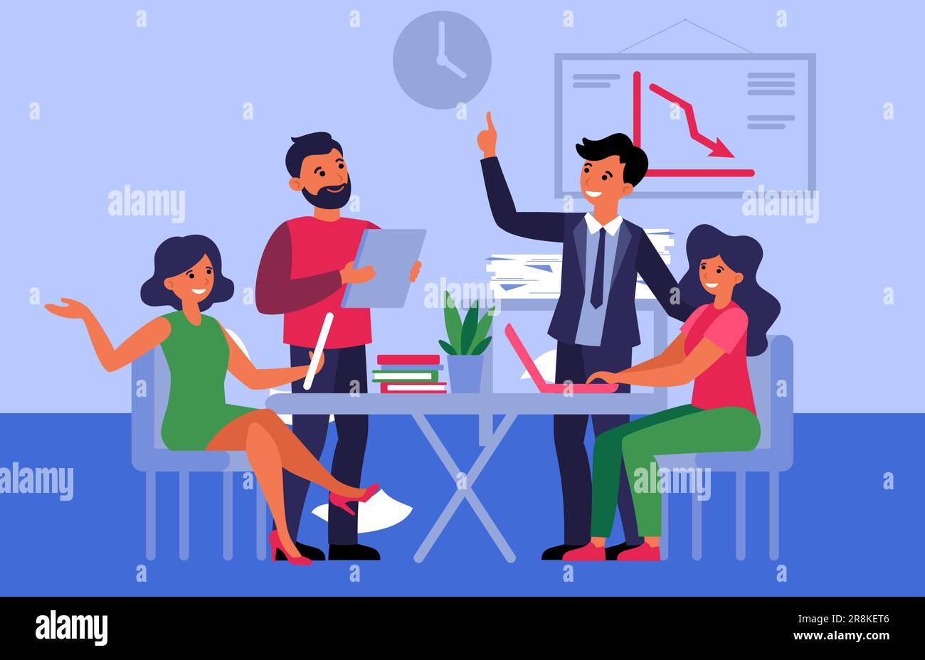 Business-Team, das das Projekt diskutiert Stock Vektor