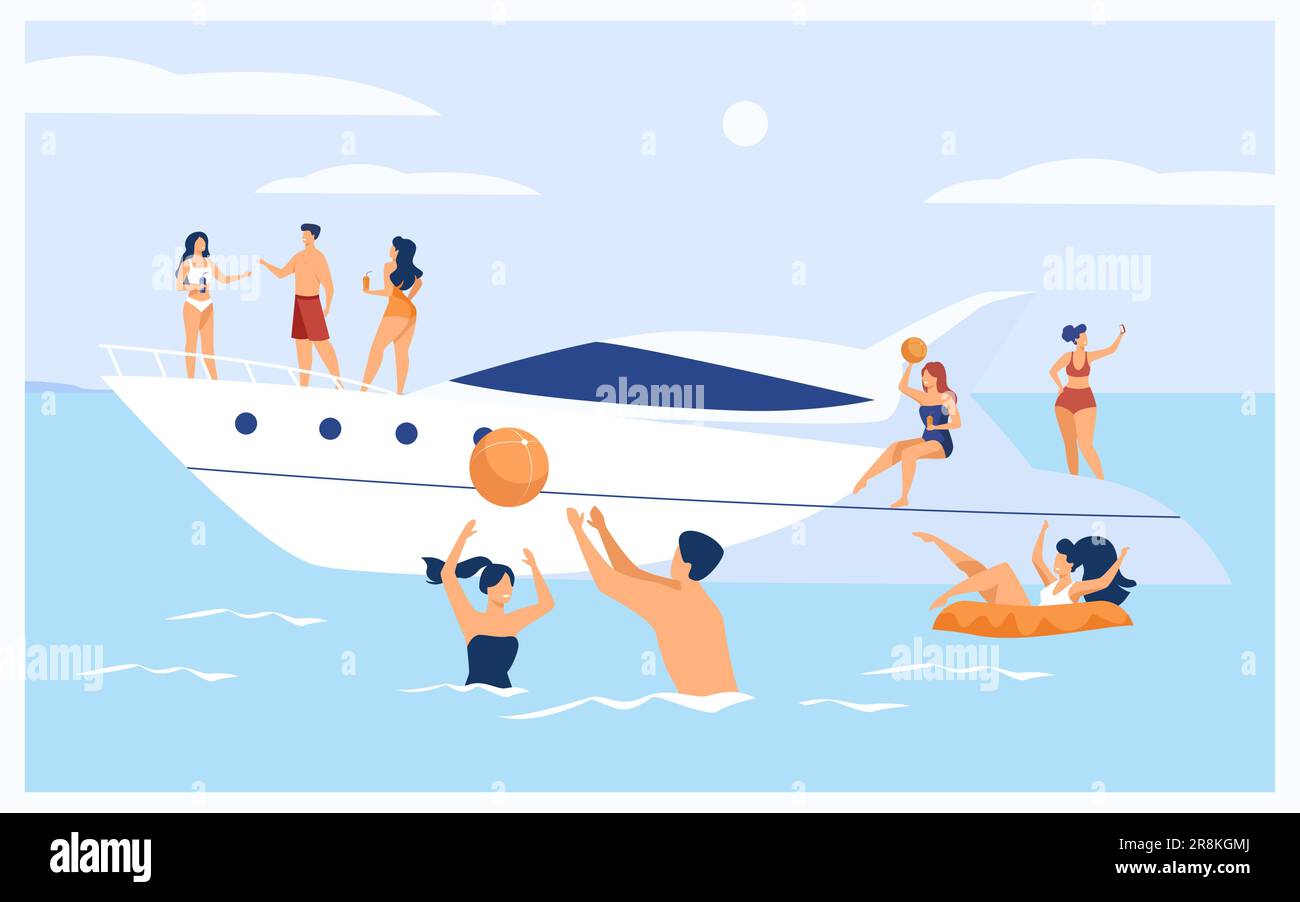 Urlaub auf der Yacht Konzept Stock Vektor