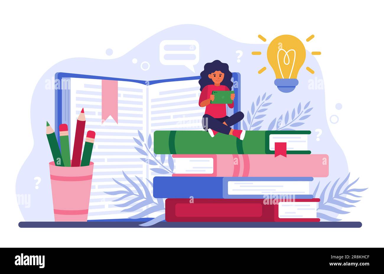 Schüler, die online studieren Stock Vektor