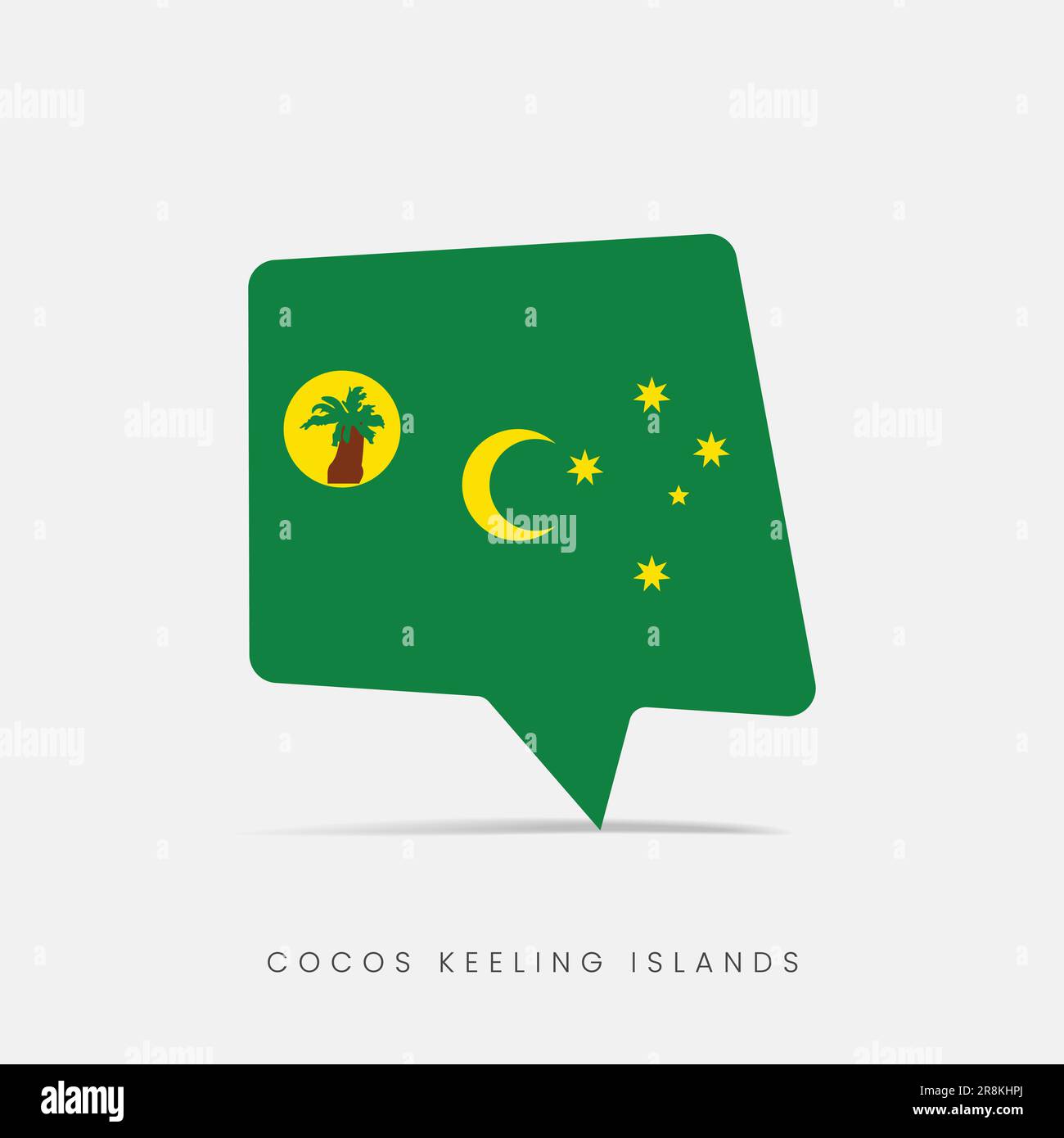 Symbol für „Cocos Keeling Islands Flag Bubble Chat“ Stock Vektor