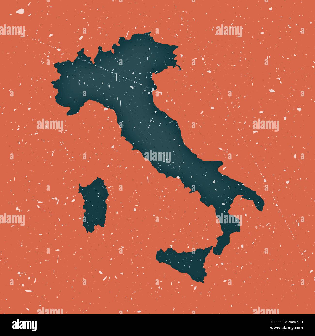 Italien Vintage Karte. Grunge-Karte des Landes mit verzweifelter Textur. Poster Italien. Vektordarstellung. Stock Vektor