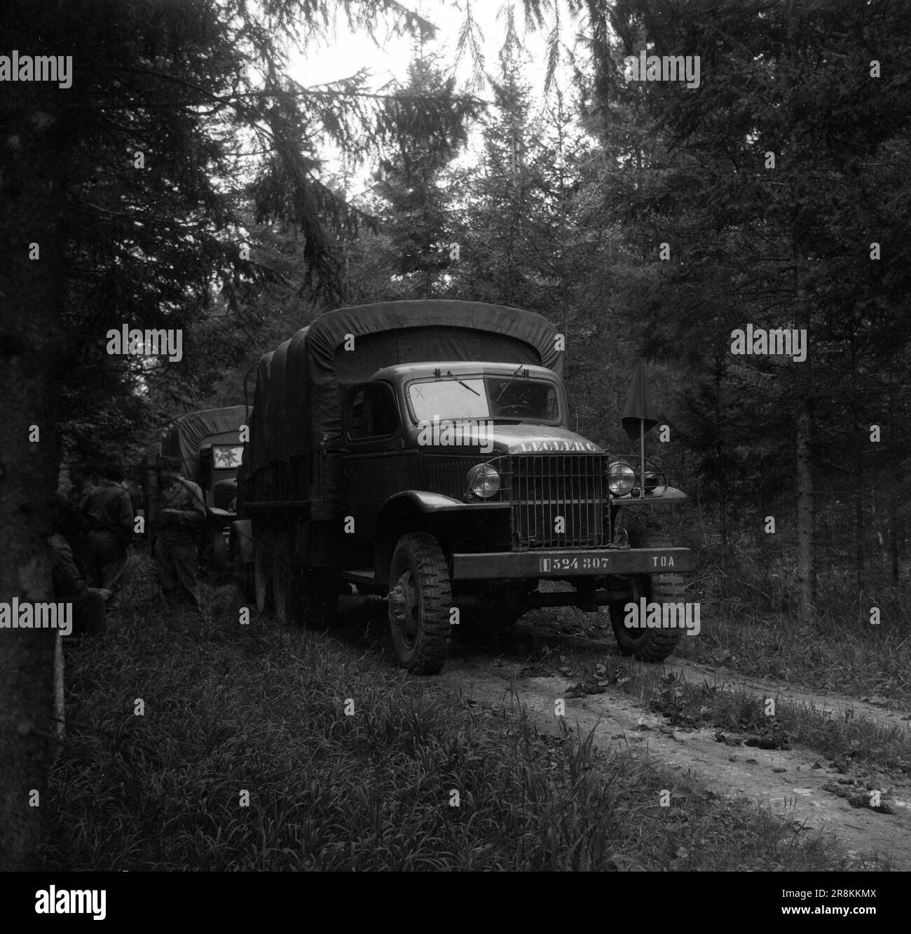 GMC CCKW - Französische Heer / Französische Landstreitkräfte (Armee) / Armée de terre / Truppen Coloniales / Truppen der Marine - GMC CCKW 2½-Ton 6 x 6 Cargo Truck / GMC CKKW Camion Cargo trois essieux moteurs 6 x 6 Stockfoto