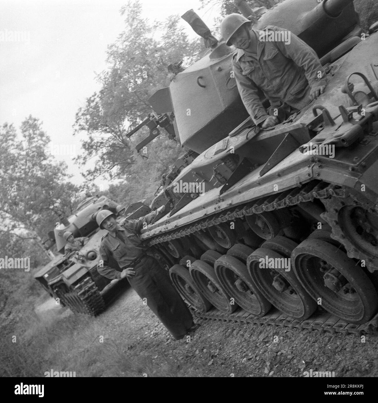 M24 Chaffee - Französische Heer / Französische Landstreitkräfte (Armee) / Armée de terre / Truppen Coloniales / Truppen de Marine - Leichter Panzer M24 Chaffee / Light Tank M24 Chaffee / Char Leger M24 Chaffee Stockfoto
