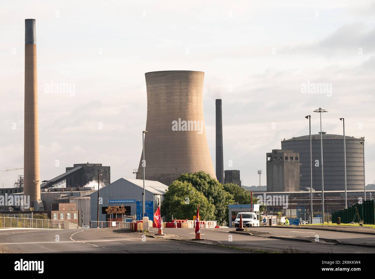 Aktenfoto vom 13.10/21 der Stahlwerke der British Steel Ltd in Scunthorpe, North Lincolnshire, fast 23 Millionen Tonnen nicht-EU-Stahl könnten den britischen Markt ohne behördliche Maßnahmen überfluten, ein Industriekonzern warnt. Stockfoto
