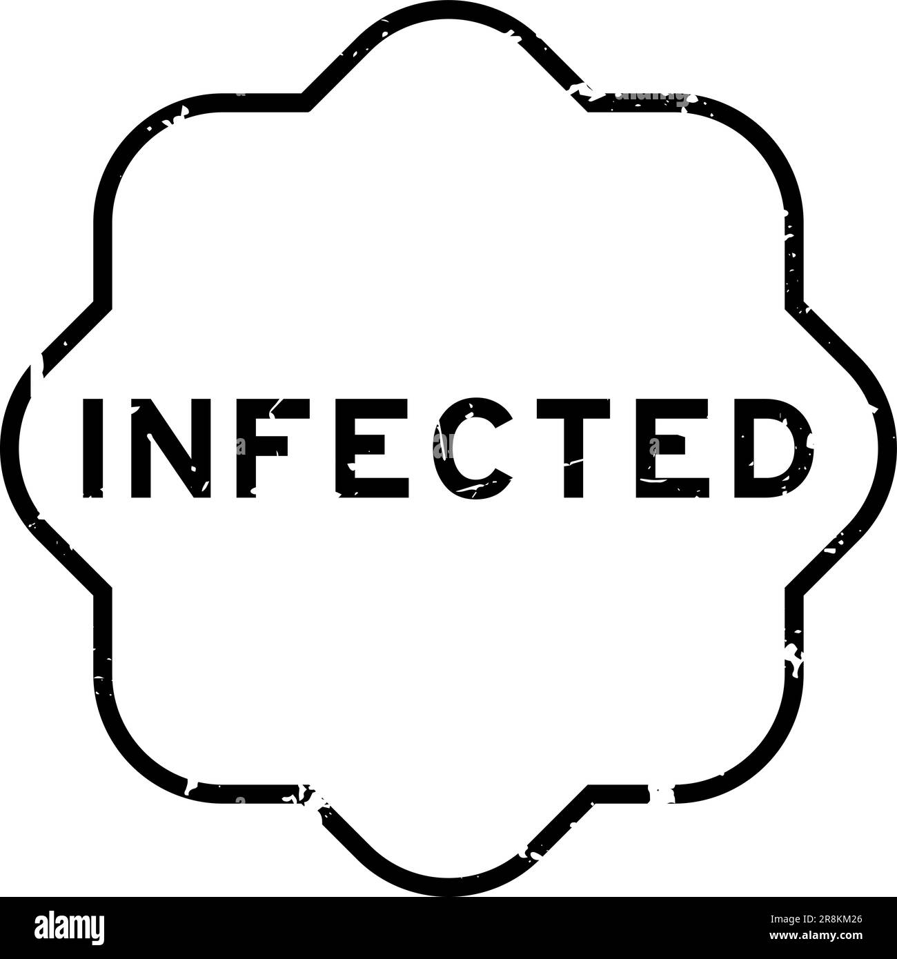 Grunge schwarz infiziert Wort Gummi Stempel auf weißem Hintergrund Stock Vektor