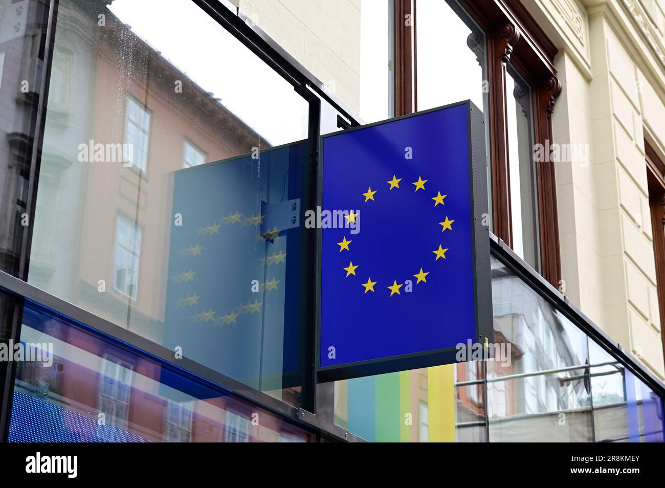 Wien, Österreich. EU-Emblem Stockfoto