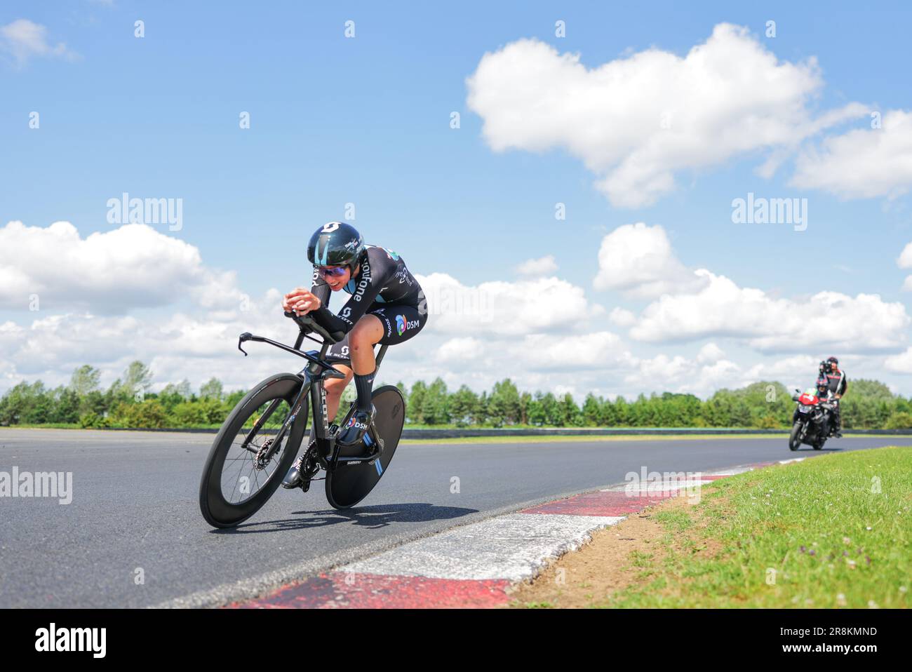 Foto von Alex Whitehead/SWpix.com - 21/06/2023 - Radfahren - 2023 British National Road Championships - Croft Circuit, Darlington, England - Women's Elite Time Trial - Pfeiffer Georgi vom Team DSM Credit: SWpix/Alamy Live News Stockfoto