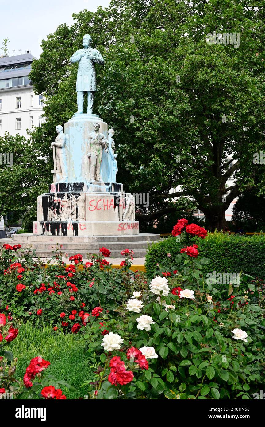 Wien, Österreich. Karl-Lueger-Denkmal Stockfoto