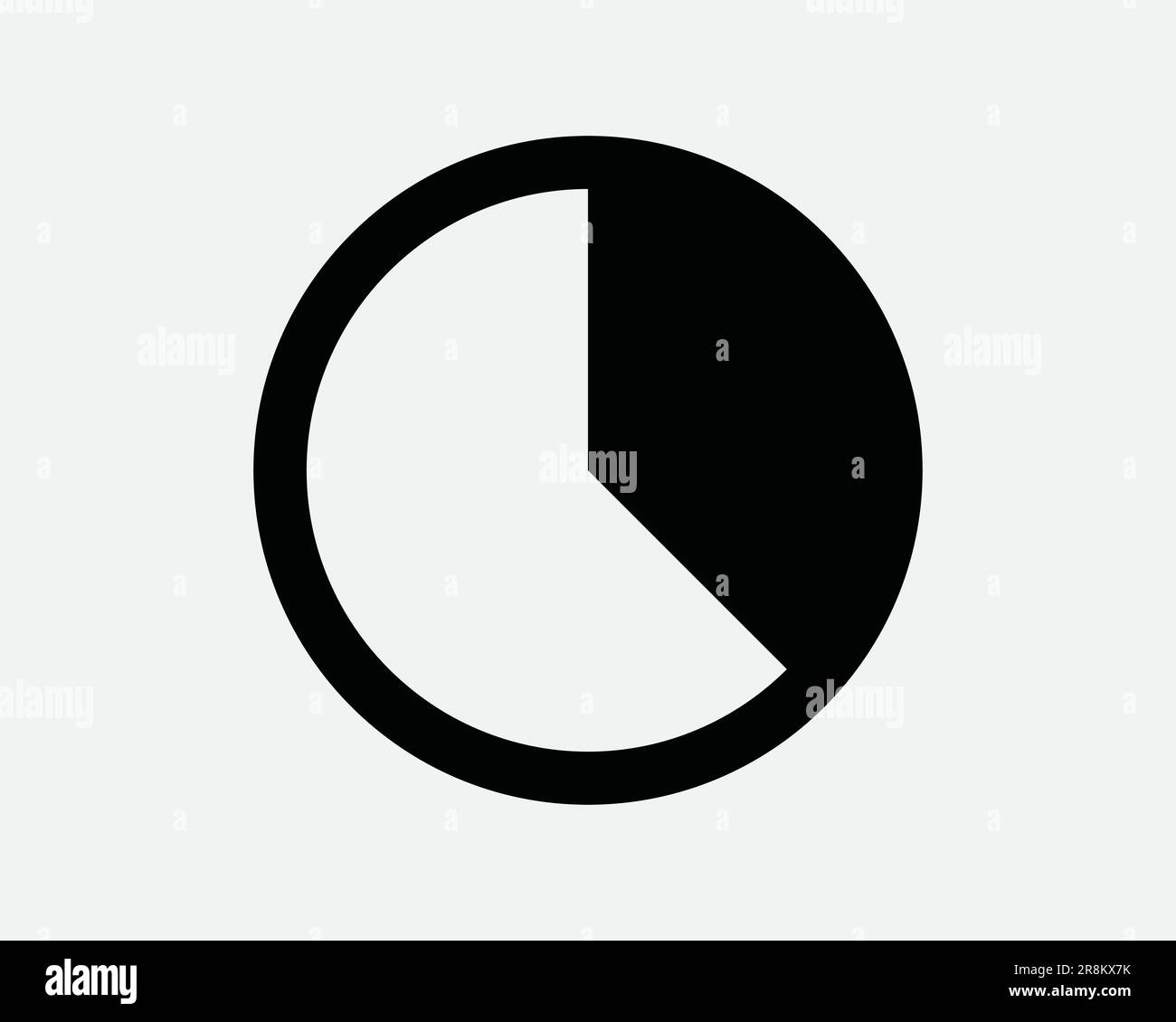 Symbol Tortendiagramm. Statistiken Statistikdiagramm Finanzen Geschäftsdatenmarkt Schwarz Weiß Kreis kreisförmiges Zeichensymbol Grafik Clipart EPS-Vektor Stock Vektor