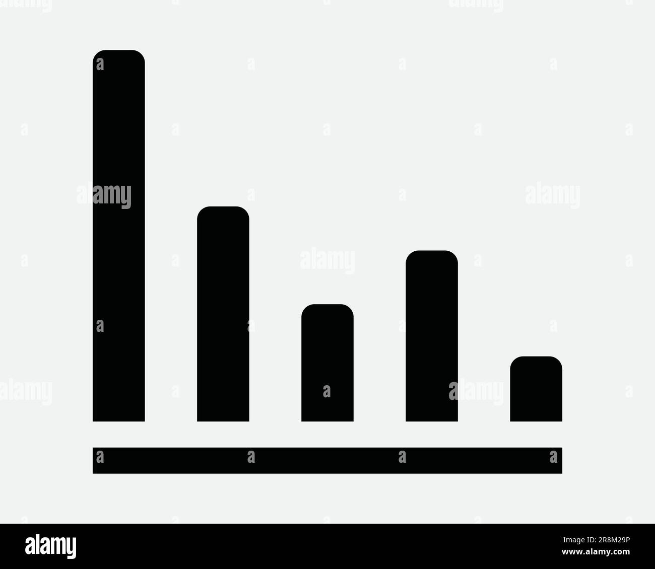 Symbol "Balkendiagramm". Wirtschaft Finanzen Wirtschaft Marktdaten Forschung Statistik Schwarze weiße Zeichen Symbol Illustration Grafik Clipart EPS-Vektor Stock Vektor