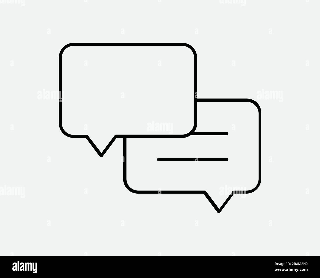 Symbol Für Dialog-Chat-Box. Talk Speech Bubble Nachrichtenforum Für Kommunikation. Schwarzes weißes Schild Illustration Grafik Clipart EPS-Vektor Stock Vektor