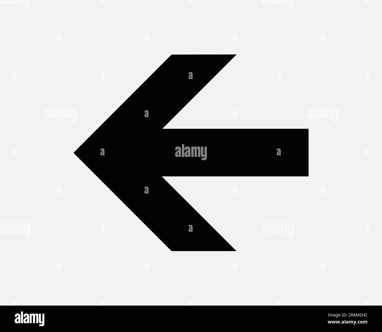 Symbol für linken Pfeilpunkt Zurück Zurück Zurück Vorherige Richtung Navigationspfad Route Schwarzes weißes Schild Symbol Illustration Bildmaterial Grafischer Clipart EPS-Vektor Stock Vektor