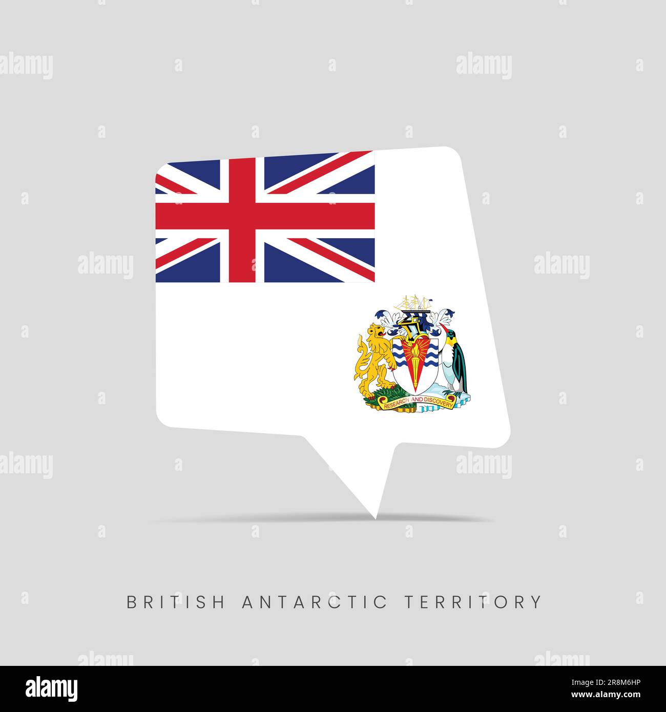 Chatsymbol für die Flagge des britischen Antarktis-Gebiets Stock Vektor