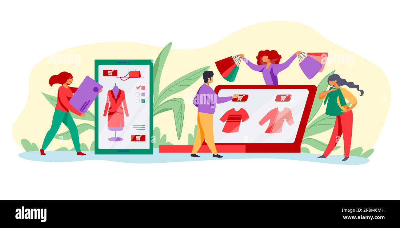 Leute, die online einkaufen Stock Vektor