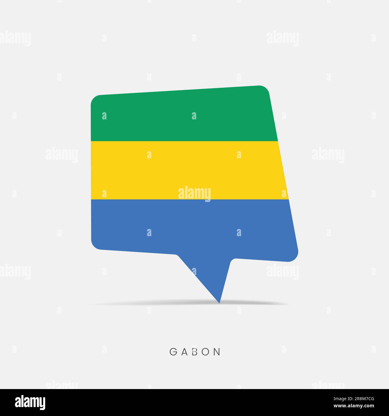 Symbol für Bubble-Chat mit Gabun-Flag Stock Vektor