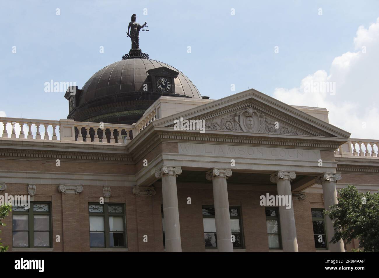 Historisches Gerichtsgebäude von Williamson County im Stadtzentrum von Georgetown, Texas Stockfoto