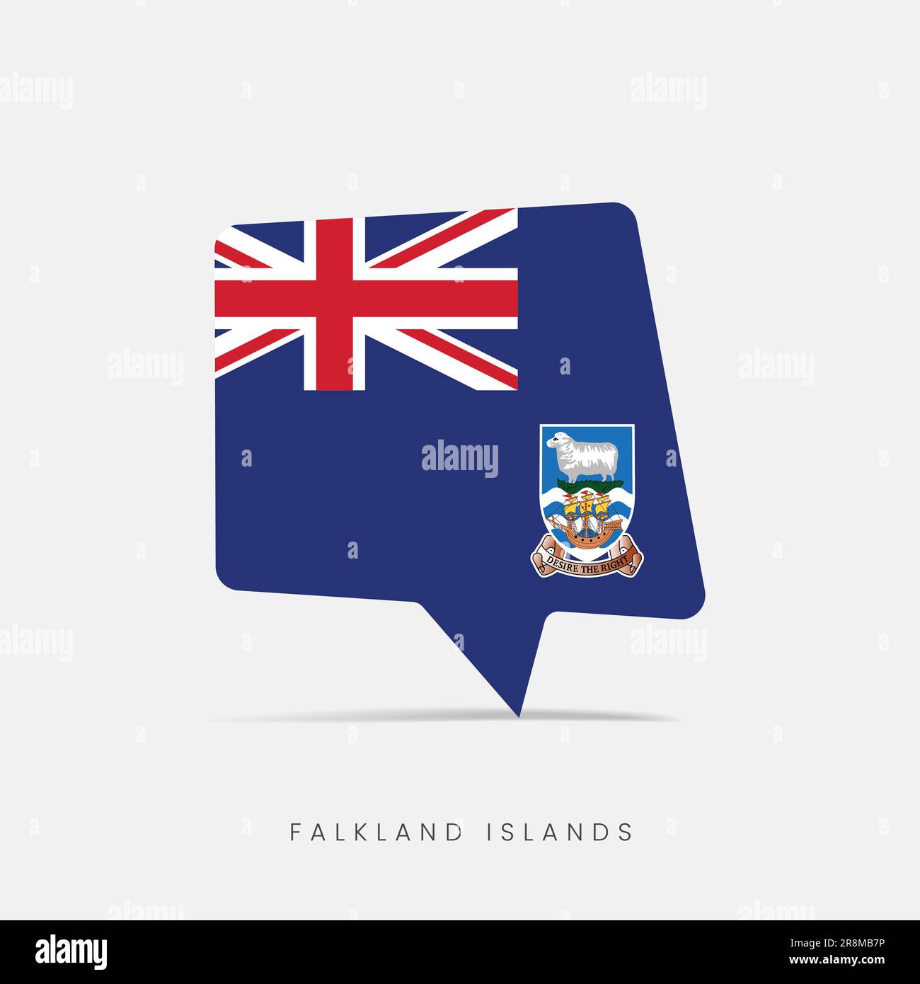 Chatsymbol für Falklandinseln-Flaggen-Bubble Stock Vektor