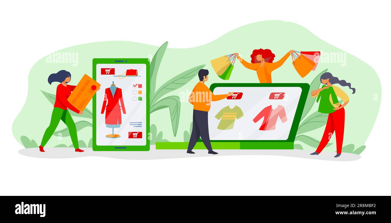 Leute, die online einkaufen Stock Vektor