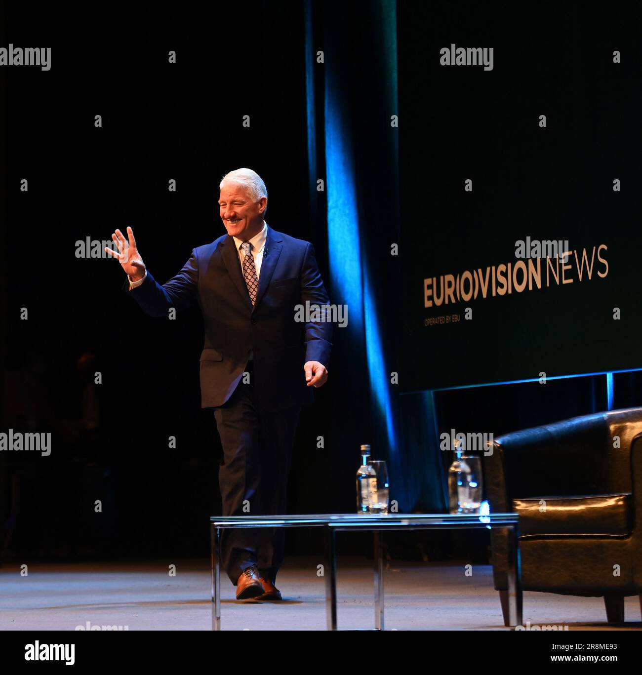 Dublin, Irland. 20. Juni 2023. Foto von Simon Wilkinson/SWpix.com - 20/06/2023 - Eurovision News - NewsXChange 2023 Konferenz - The Convention Centre Dublin, Irland - Tag 2 - Keynote Interview - John King, CNN Anchor und Chief National Correspondent - Kredit: SWpix/Alamy Live News Stockfoto