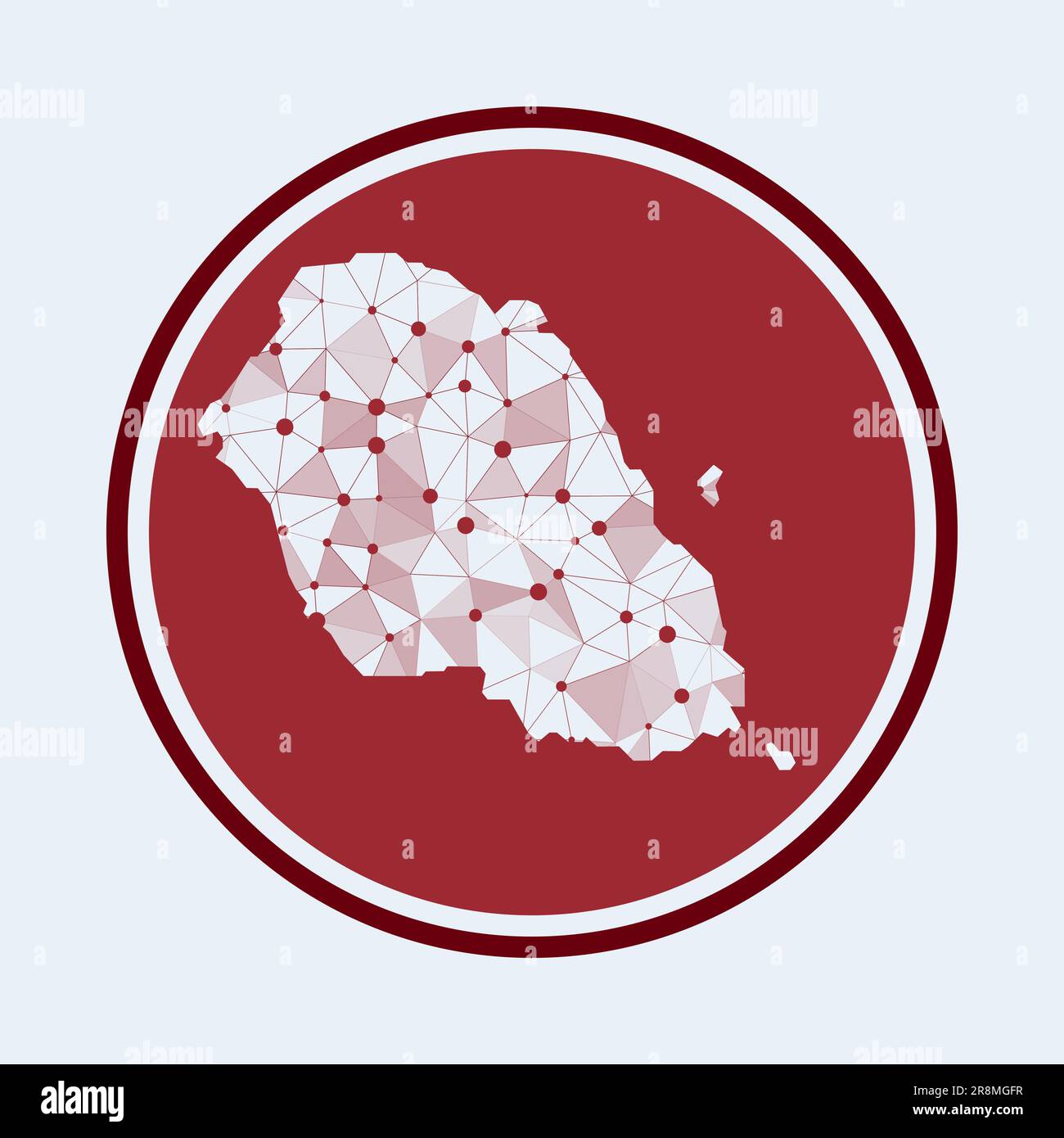 Graciosa-Symbol. Trendiges Tech-Logo der Insel. Rundes geometrisches Mesh. Technologie, Internet, Netzwerk, Telekommunikationskonzept. Stock Vektor