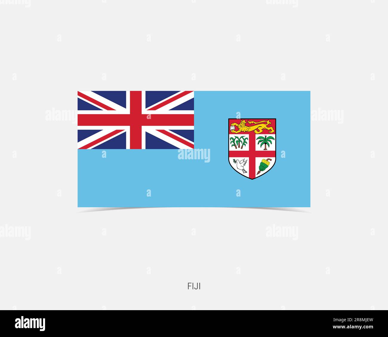 Fidschi-Rechteck-Flaggensymbol mit Schatten. Stock Vektor