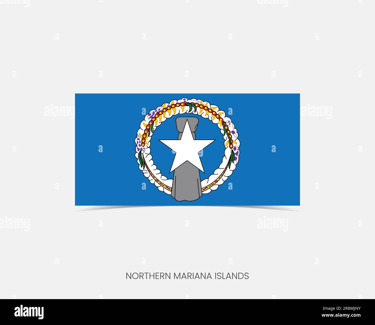Nördliche Marianen Rechteckflaggensymbol mit Schatten. Stock Vektor