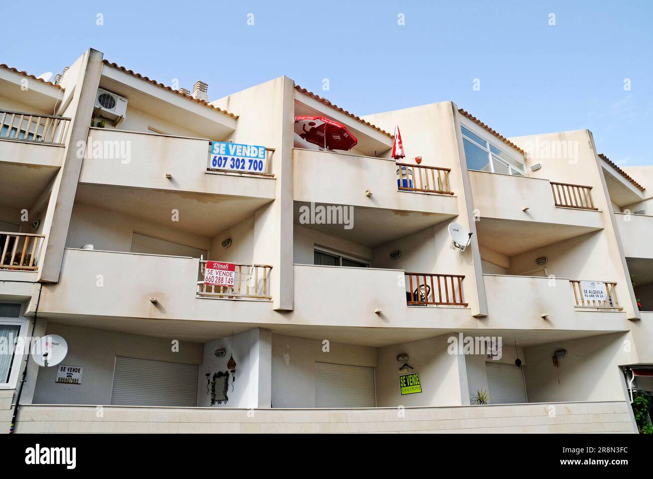 Wohnungen zur Miete, zum Verkauf, Altea, Costa Blanca, Spanien, Immobilien, Wirtschaftskrise Stockfoto