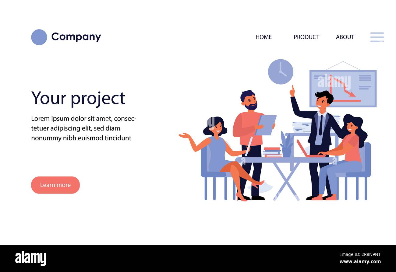 Geschäftsteam, das das Projekt diskutiert [konvertiert] Stock Vektor