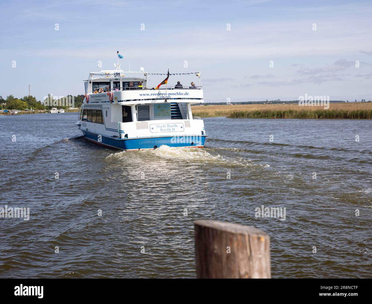 Fährdienste, Bodden Cruises, Zingster Strom, Hafen, Zingst, Ostsee-Spa, Halbinsel Fischland-Darss-Zingst, Mecklenburg-West Stockfoto