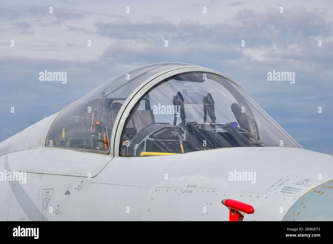 Cockpitdach von PAC JF-17 Thunder, CAC FC-1 Xiaolong Jet Fighter plane von Pakistan Aeronautical Complex (PAC) & China's Chengdu Aircraft Corporation Stockfoto