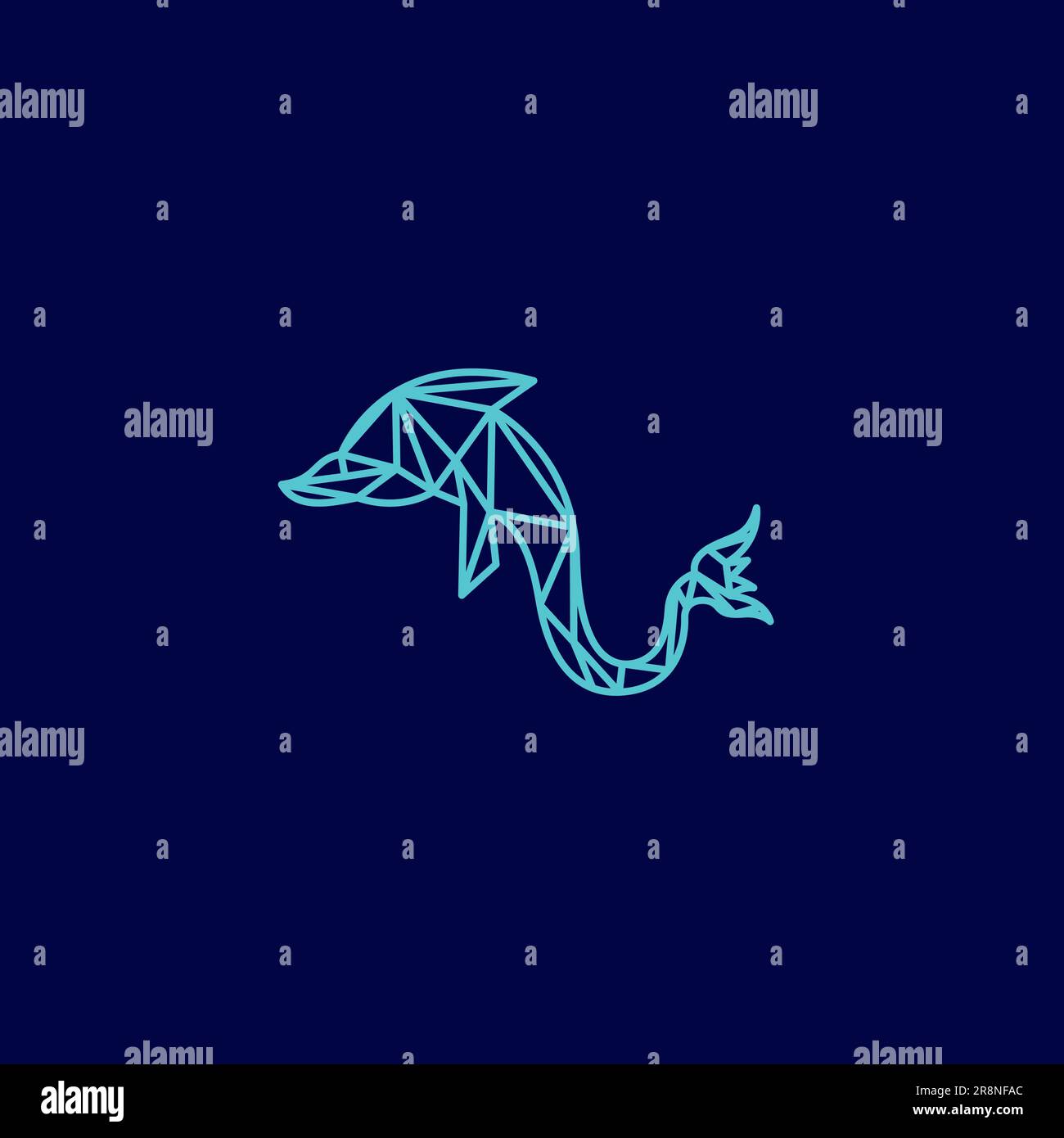 Logo Der Dolphin Line. Geometrische Vektorkonstruktion Mit Dolphin Stock Vektor