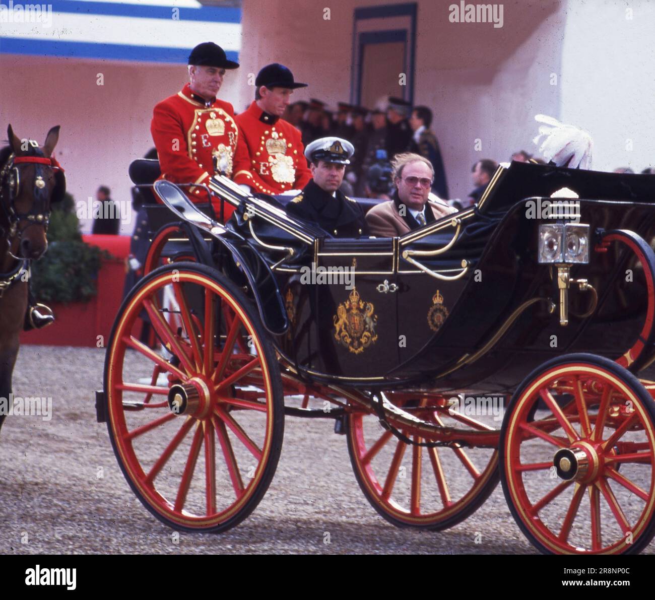 25. Februar 1997 der Herzog von York bei Horse Guards während des israelischen Staatsbesuchs. Foto aus dem Henshaw-Archiv Stockfoto