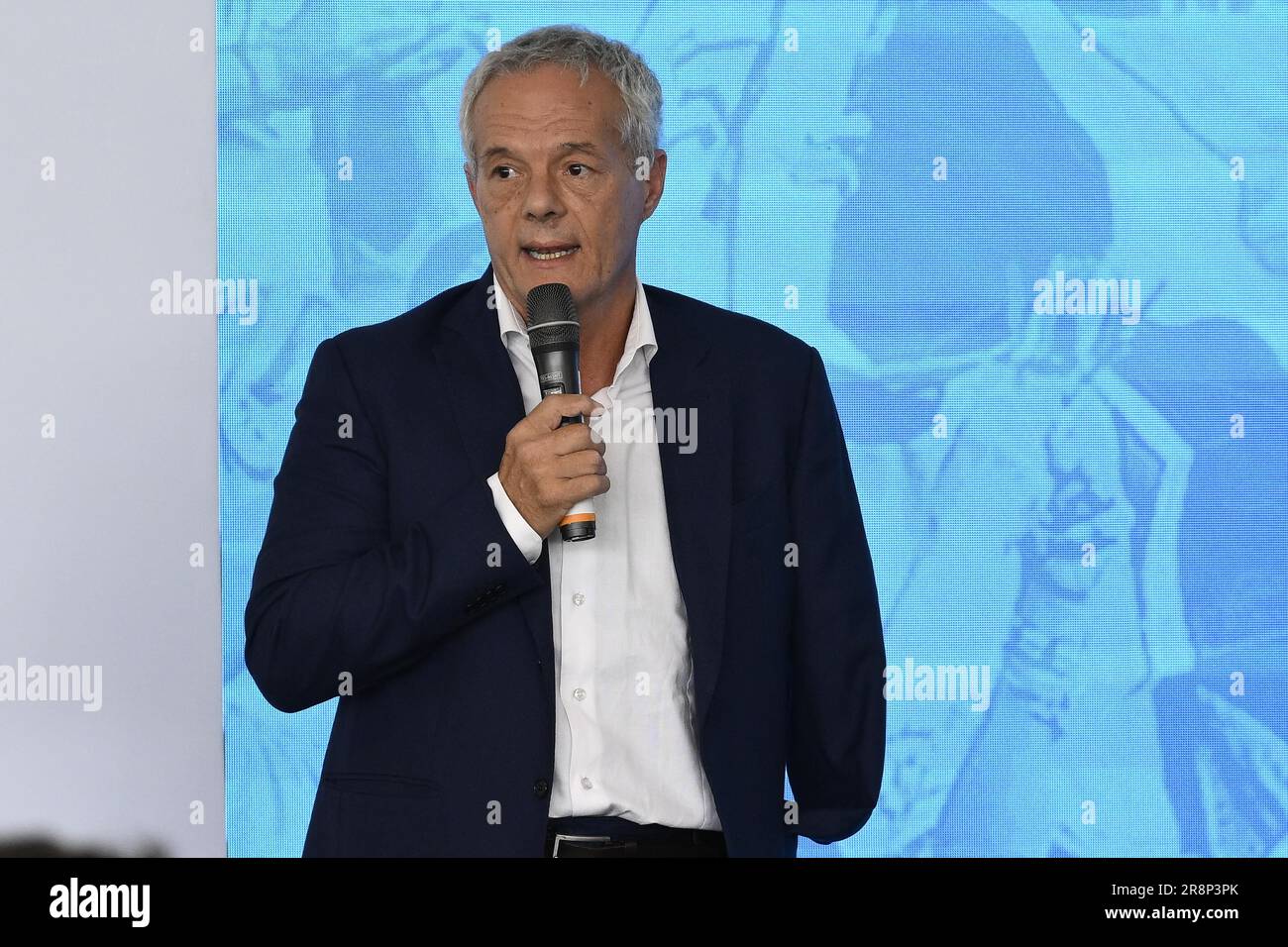 Rom, Italien. 22. Juni 2023. Roberto Valori Präsident des italienischen Paralympischen Schwimmverbands während der Pressekonferenz zur Präsentation der Internationalen Schwimmmeisterschaft 59. Settecolli Trophäe in der We Sport Up Hall, 22. Juni 2023, Rom, Italien. Kredit: Live Media Publishing Group/Alamy Live News Stockfoto