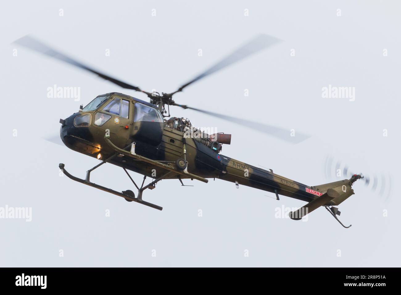 Ein leichter Helikopter der Westland Scout. Wird hauptsächlich von der Zweigstelle des Army Air Corps der britischen Armee in Konflikten wie den Falklands und Northarn Irelan verwendet Stockfoto