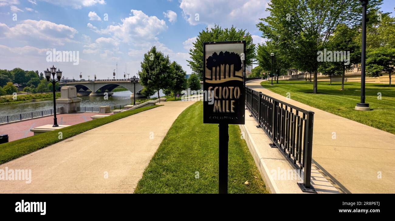 Scioto Mile im Battelle Riverfront Park in Columbus - COLUMBUS, USA - 05. JUNI 2023 Stockfoto