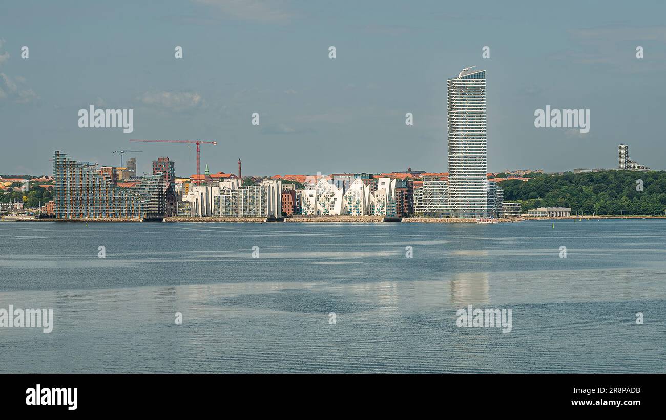 Neues Wohnungsbauprojekt im Hafen von Aarhus, Dänemark, 18. Juni 2023 Stockfoto