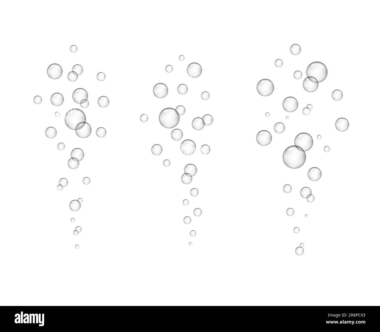 Bubble Fizz Wasser Vektor Champagner Soda funkeln Unterwasser Blasen Hintergrund. Fizz Schaum Flüssigkeit transparent Stock Vektor