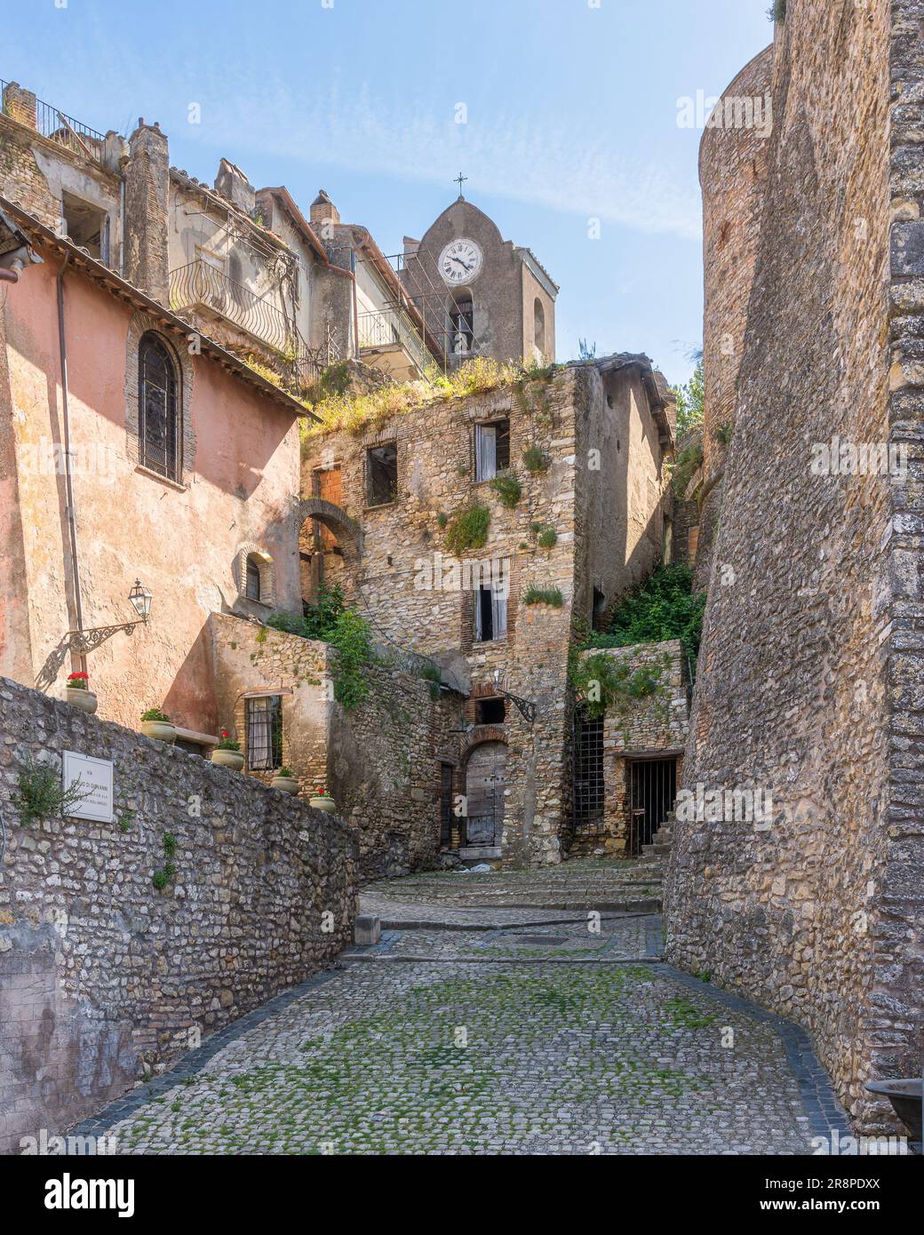 Malerischer Anblick im wunderschönen Dorf Nazzano, Provinz Rom, Latium, Italien. Stockfoto