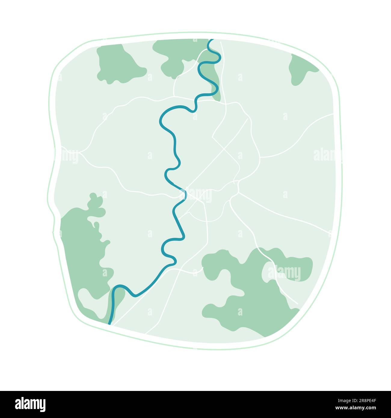 Stadtplan Сity Rom, flacher Stadtplan mit Grünflächen und Stadtgrenzen. vektordarstellung auf weiß isoliert Stock Vektor