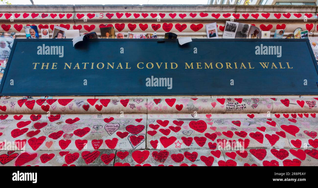 Die National Covid Memorial Wall, London Stockfoto