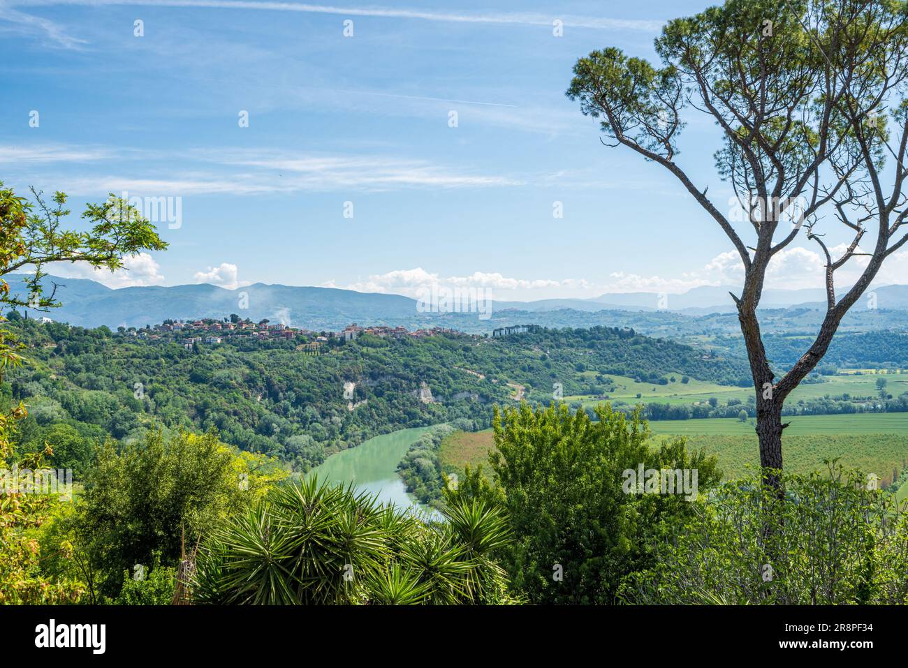 Malerischer Anblick im wunderschönen Dorf Nazzano, Provinz Rom, Latium, Italien. Stockfoto
